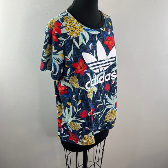Adidas HER Studio London Top Floral Crew Neck Loose Fit Pullover Size M Medium - Picture 5 of 10